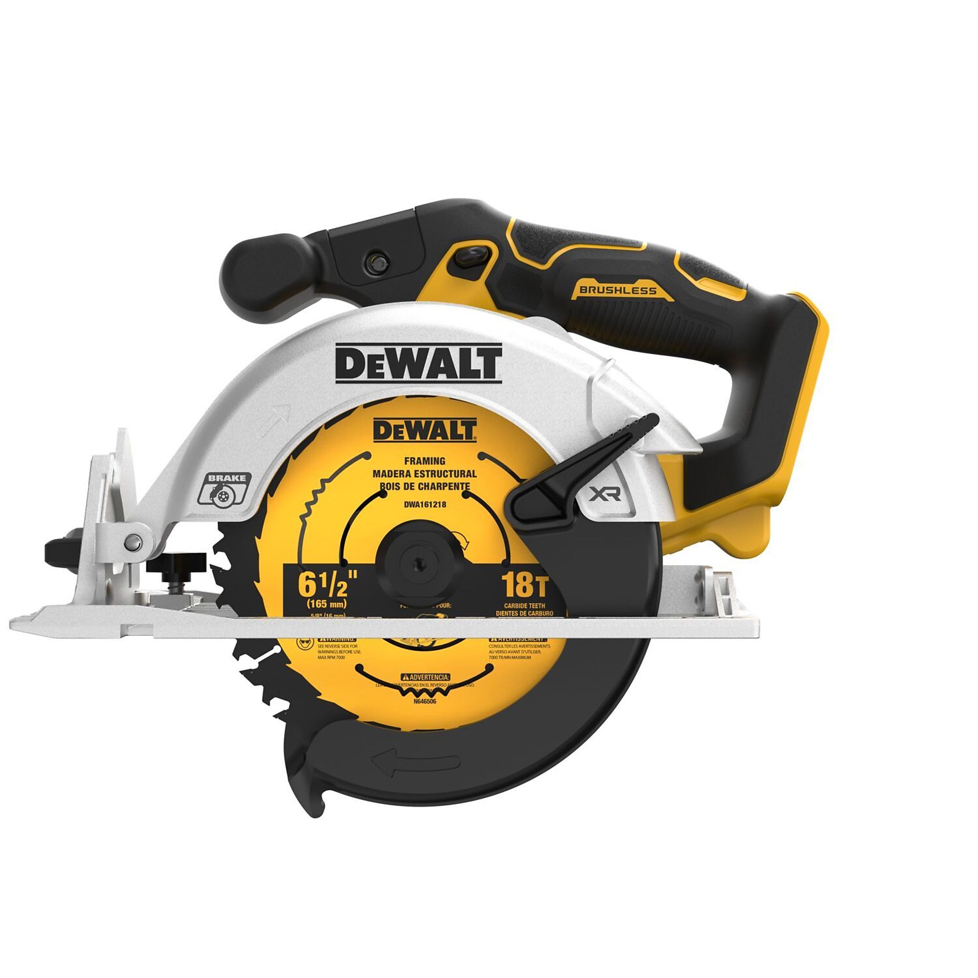DEWALT, 20V MAX* 6-1/2in. Brushless Cordless Circ. Saw, Blade Diameter 6.5 in, Volts 20 Model# DCS565B